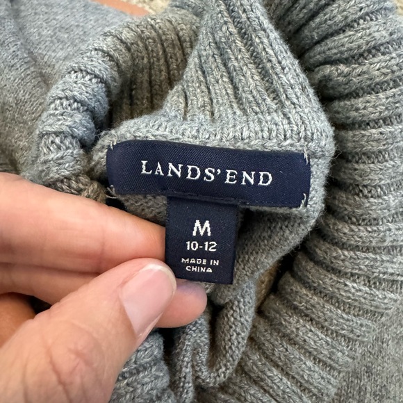 Lands’ End Grey Wool Blend Turtleneck Knit Sweater - Picture 4 of 8